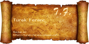 Turek Ferenc névjegykártya
